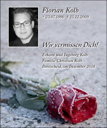 Traueranzeige von Florian Kolb von 202 Dill Block (120)