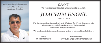 Traueranzeige von Joachim Engel von 560 Gießener Anzeiger