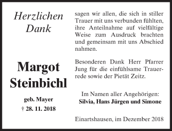 Traueranzeige von Margot Steinbichl von 561 Kreisanzeiger