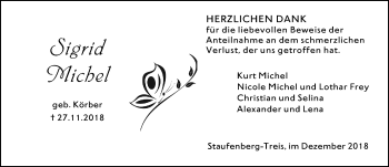 Traueranzeige von Sigrid Michel von 560 Gießener Anzeiger