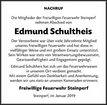 Traueranzeige von Edmund Schultheis von 205 HA - Hinterländer Anzeiger (130)