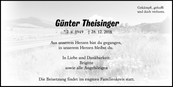 Traueranzeige von Günter Theisinger von 560 Gießener Anzeiger