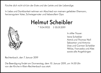 Traueranzeige von Helmut Scheibler von 201 WNZ - Wetzlarer Neue Zeitung (110)
