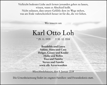 Traueranzeige von Karl Otto Loh von 201 WNZ - Wetzlarer Neue Zeitung (110)