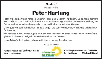 Traueranzeige von Peter Hartung von 561 Kreisanzeiger Traueranzeige von Peter Hartung von 561 Kreisanzeiger