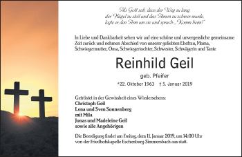 Traueranzeige von Reinhild Geil von 202 Dill Block (120)