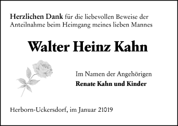 Traueranzeige von Walter Heinz Kahn von 202 Dill Block (120)