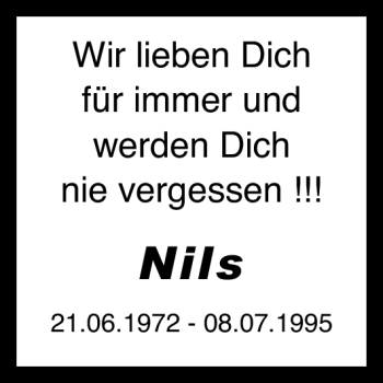 Traueranzeige von Nils - von Echo-Zeitungen (Gesamtausgabe)