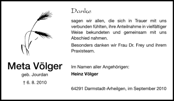 Traueranzeige von Meta Völger von Echo-Zeitungen (Gesamtausgabe)