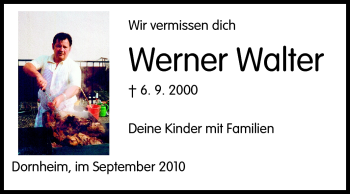 Traueranzeige von Werner Walter von Rüsselsheimer Echo, Groß-Gerauer-Echo, Ried Echo
