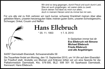 Traueranzeige von Hans Ellebruch von Darmstädter Echo, Odenwälder Echo, Rüsselsheimer Echo, Groß-Gerauer-Echo, Ried Echo