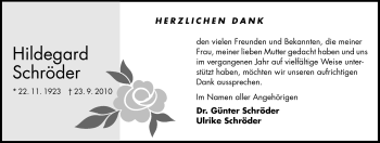 Traueranzeige von Hildegard Schröder von Echo-Zeitungen (Gesamtausgabe)