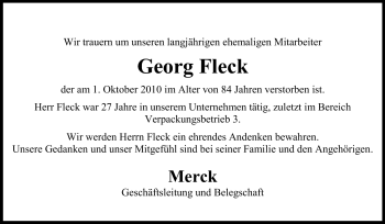 Traueranzeige von Georg Fleck von Echo-Zeitungen (Gesamtausgabe)