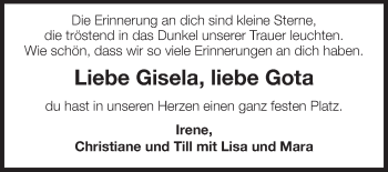 Traueranzeige von Gisela   von Odenwälder Echo