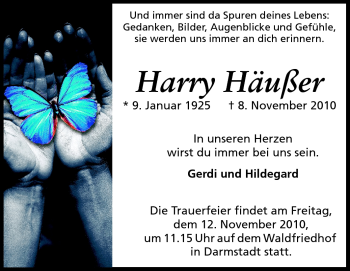 Traueranzeige von Harry Häußer von Echo-Zeitungen (Gesamtausgabe)