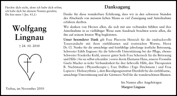 Traueranzeige von Wolfgang Joachim Lingnau von Rüsselsheimer Echo, Groß-Gerauer-Echo, Ried Echo