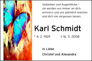 Traueranzeige von Karl Schmidt von Rüsselsheimer Echo, Groß-Gerauer-Echo, Ried Echo