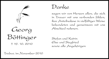 Traueranzeige von Georg Böttinger von Rüsselsheimer Echo, Groß-Gerauer-Echo, Ried Echo