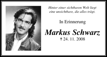 Traueranzeige von Markus Schwarz von Odenwälder Echo