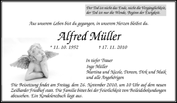 Traueranzeige von Alfred Müller von Darmstädter Echo, Odenwälder Echo, Rüsselsheimer Echo, Groß-Gerauer-Echo, Ried Echo