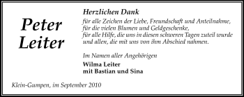 Traueranzeige von Peter Leiter von Starkenburger Echo