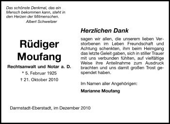 Traueranzeige von Rüdiger Moufang von Echo-Zeitungen (Gesamtausgabe)