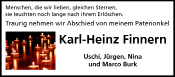 Traueranzeige von Finnern Karl-Heinz von Rüsselsheimer Echo, Groß-Gerauer-Echo, Ried Echo