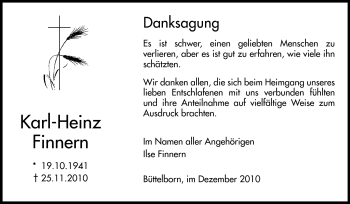 Traueranzeige von Finnern Karl-Heinz von Rüsselsheimer Echo, Groß-Gerauer-Echo, Ried Echo