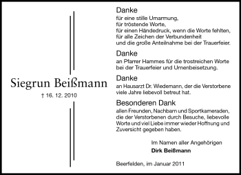 Traueranzeige von Siegrun Beißmann von Odenwälder Echo