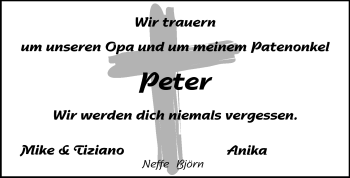 Traueranzeige von Peter Wittor von Rüsselsheimer Echo, Groß-Gerauer-Echo, Ried Echo