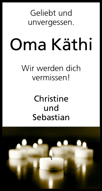 Traueranzeige von Käthi Wilferth von Echo-Zeitungen (Gesamtausgabe)