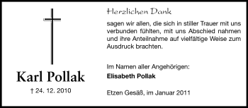 Traueranzeige von Karl Pollak von Odenwälder Echo