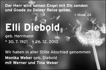 Traueranzeige von Elli Diebold von Echo-Zeitungen (Gesamtausgabe)