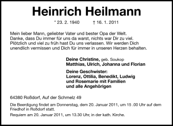 Traueranzeige von NN Heilmann von Echo-Zeitungen (Gesamtausgabe)