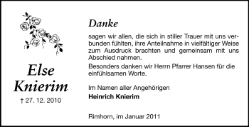 Traueranzeige von Else Knierim von Odenwälder Echo