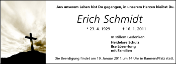 Traueranzeige von Erich Schmidt von Starkenburger Echo