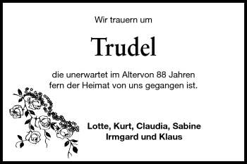 Traueranzeige von Anni Felger von Echo-Zeitungen (Gesamtausgabe)