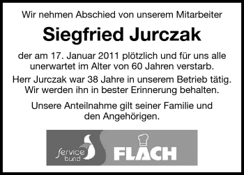 Traueranzeige von Siegfried Jurczak von Echo-Zeitungen (Gesamtausgabe)