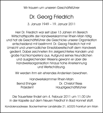 Traueranzeige von Friedrich Dr. Georg von Echo-Zeitungen (Gesamtausgabe)