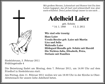 Traueranzeige von Adelheid Laier von Starkenburger Echo