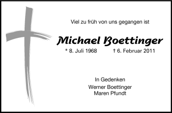 Traueranzeige von Michael Boettinger von Echo-Zeitungen (Gesamtausgabe)