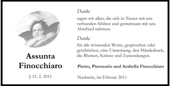 Traueranzeige von Assunta Fiocchiaro von Rüsselsheimer Echo, Groß-Gerauer-Echo, Ried Echo