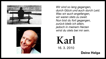 Traueranzeige von Karl Stockum von Odenwälder Echo