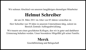 Traueranzeige von Helmut Schreiber von Echo-Zeitungen (Gesamtausgabe)