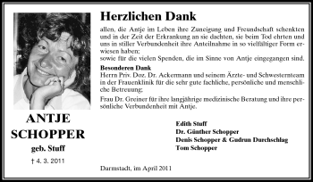 Traueranzeige von Antje Schopper von Echo-Zeitungen (Gesamtausgabe)