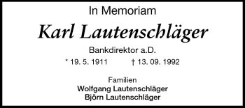 Traueranzeige von Karl Lautenschläger von Darmstädter Echo, Odenwälder Echo, Rüsselsheimer Echo, Groß-Gerauer-Echo, Ried Echo