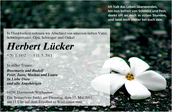 Traueranzeige von Herbert Lücker von Echo-Zeitungen (Gesamtausgabe)