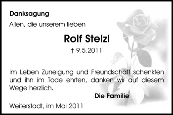 Traueranzeige von Rolf Stelzl von Echo-Zeitungen (Gesamtausgabe)
