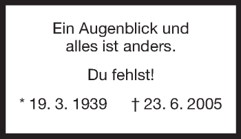 Traueranzeige von Ein Augenblick  von Darmstädter Echo