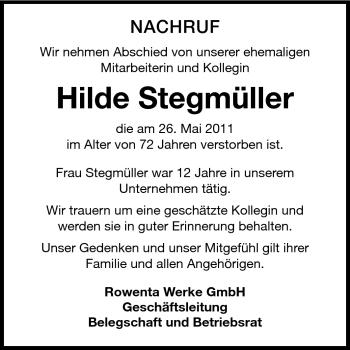 Traueranzeige von Anna Hieronymus von Odenwälder Echo